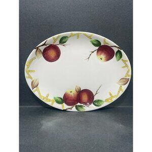 Vintage Nola Ware 12 In Handpainted Crab Apple Serving Tray Plate Platter Japan